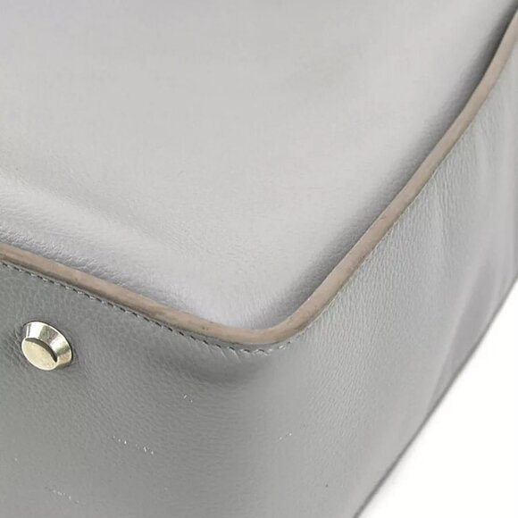 Auth BALENCIAGA North-South Shoulder Bag Gray Leather - Picture 7 of 15